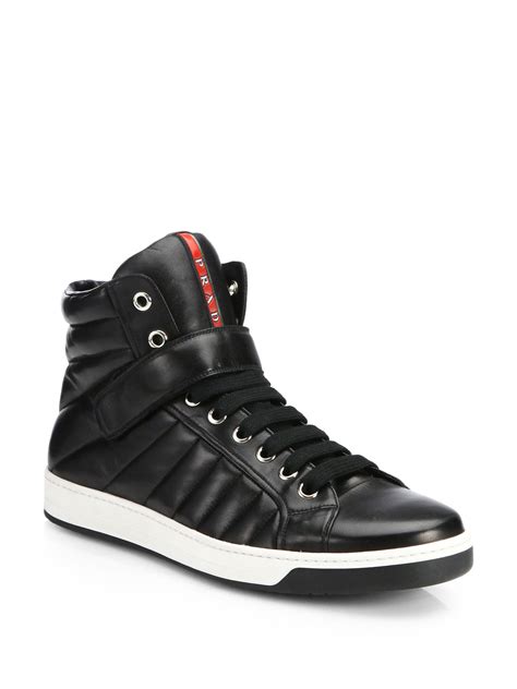 prada sneaket|Prada designer high top sneakers.